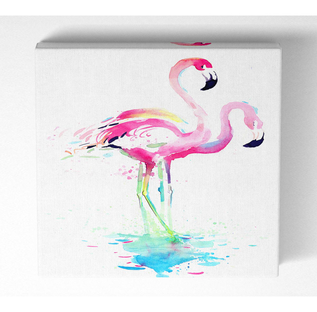 Alastar Flamingo Aquarell - Kunstdrucke auf Leinwand