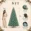 Arbre de Noël 8 pi en PE / PVC bleu-vert - 2458 pointes, branches articulées, aspect naturel, support en métal stable, décoration des Fêtes facile à assembler-131663134