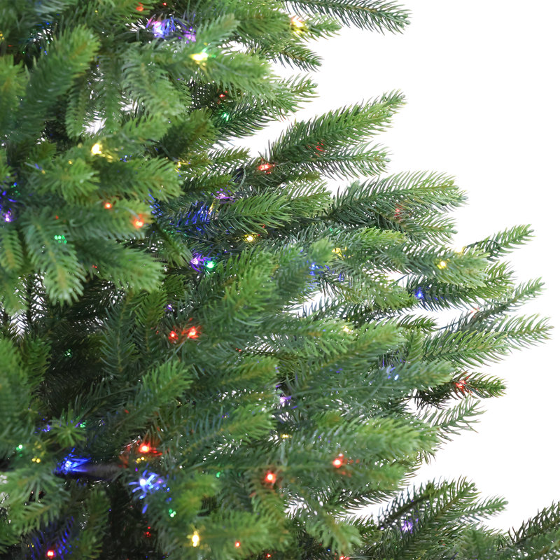 Green Most Realistic Artificial Fir Christmas Tree with LED Color Changing Lights, 7.5' H