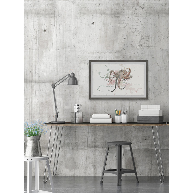 Octopus Splash by Parvez Taj - Single Picture Frame Painting, 20 cm H x 30 cm W