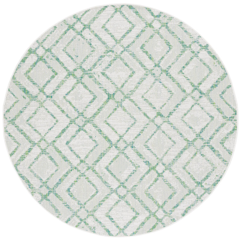 Benedick Performance Geometric Indoor/Outdoor Area Rug, Round 6'7"