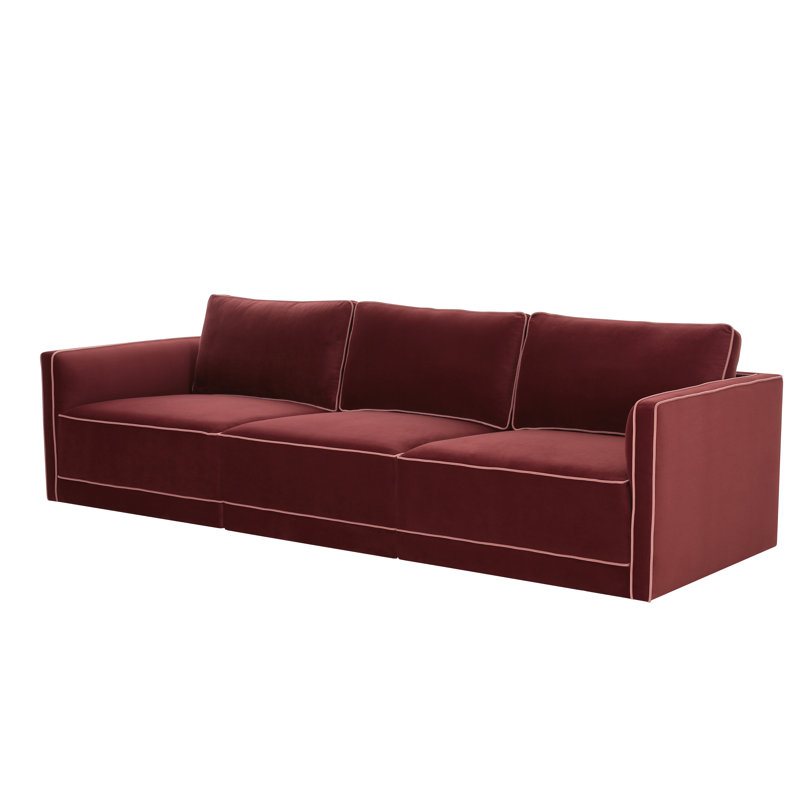 Clairah Willow Berry Red Modular Sofa, Rouge
