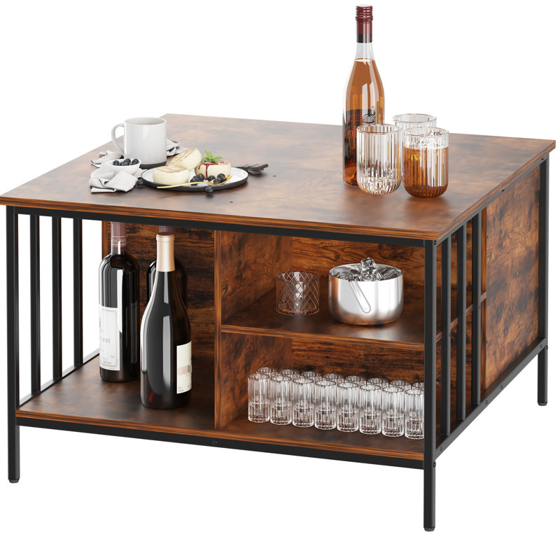 Table basse à plateau relevable, multifonctionnel de 31,5 po pour la famille et le travail, compartiment à 3 tablettes dissimulées, capacité de 110 lb, surface facile à nettoyer, table d'organisation adaptée aux petits espaces avec design, réglable