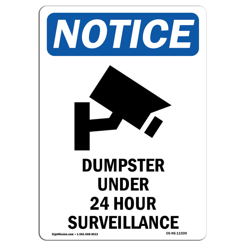 Dumpster Under 24 Sign