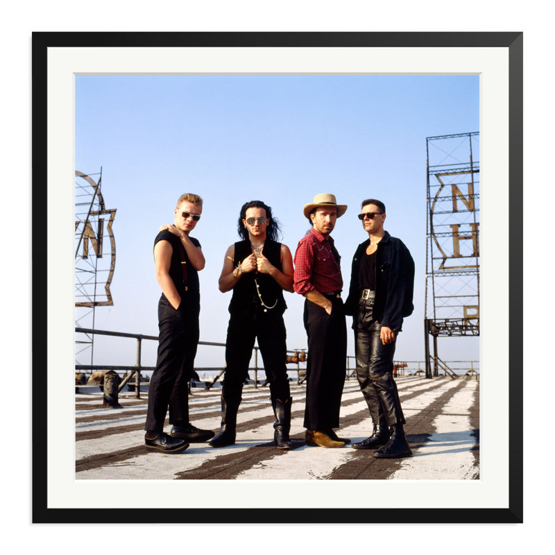 U2 in LA 1988, Black, 33" H x 33" W