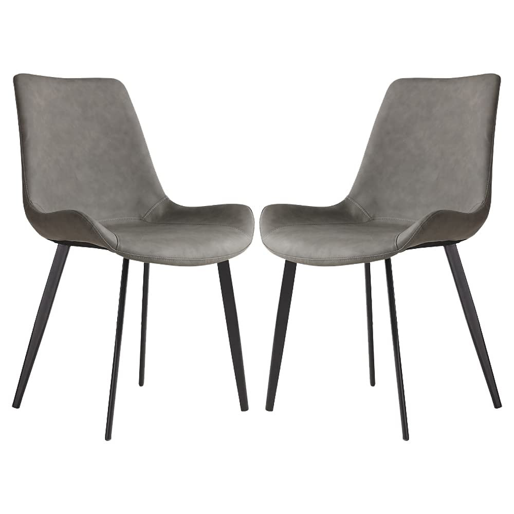 NIUTN Dining Chairs Set of 2,Modern Kitchen Dining Room Chairs,Upholstered Dining Accent Side Chairs in Faux Leather Cushion Seat and Sturdy Metal