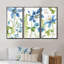 «Bluebell and Columbine Wild Flowers With Butterfly», ensemble d'art mural sur toile encadré traditionnel de 3-72043264-72044333