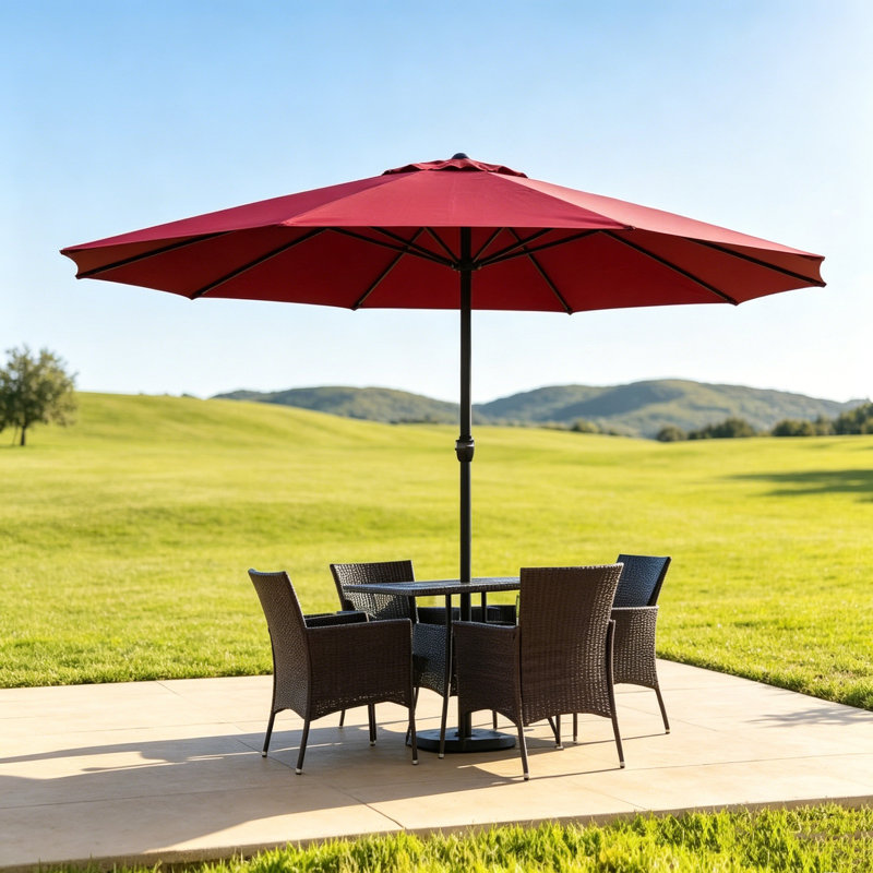 Parasol rectangulaire à double face avec manivelle Uwant, Rouge