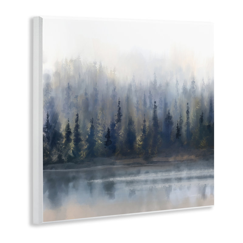 "Misty Gray Forest", art mural sur bois par Danhui Nai