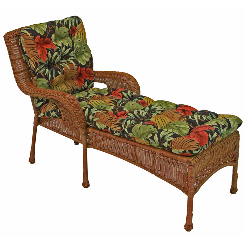 Outdoor Chaise Lounge Seat Cushion, Halliwell Carribean
