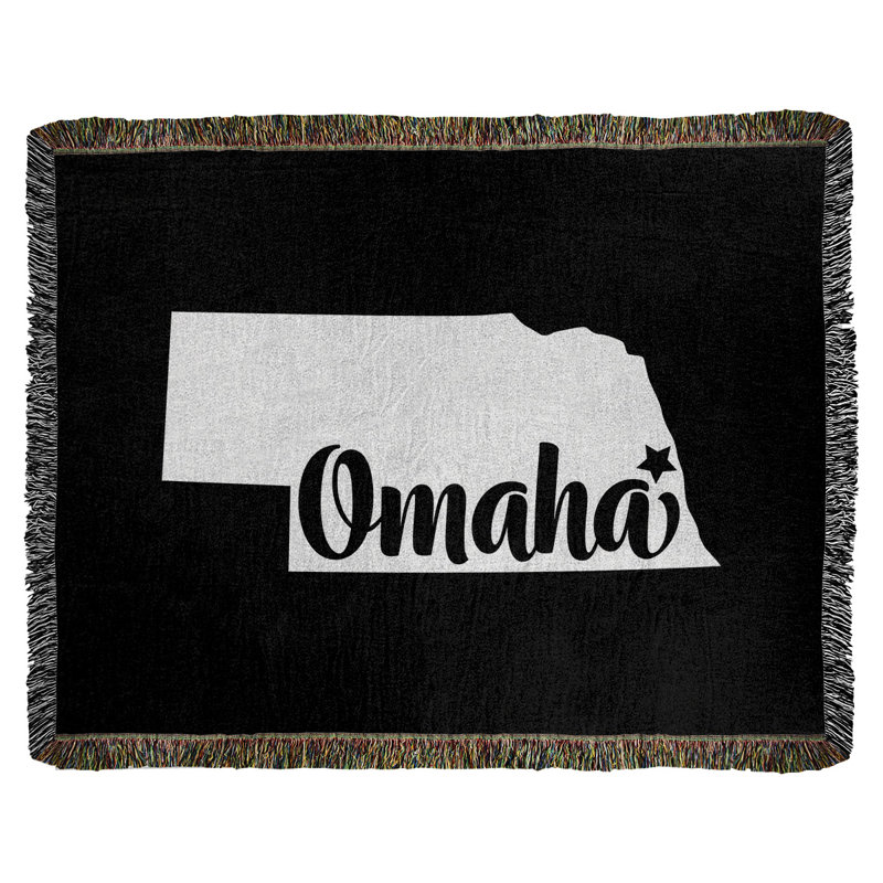 Jeté en coton omaha nebraska, 60 po x 80 po, Noir