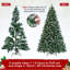 Arbre de Noël artificiel givré décoré de pommes de pin-1159597731-1165044874