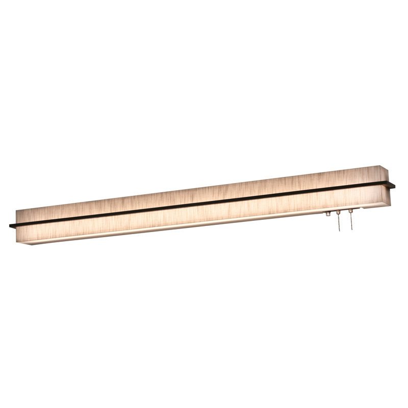 Leeroy Wood LED Flush Mounted Sconce, Weathered Grey, 4.38" H x 50" W x 4" D
