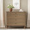 Grande commode à 4 tiroirs avec pied en bois massif, design antique pour chambre à coucher et chambre de bébé, solution de rangement durable et élégante