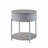 Grey High Gloss and Chrome End Table with Drawer
