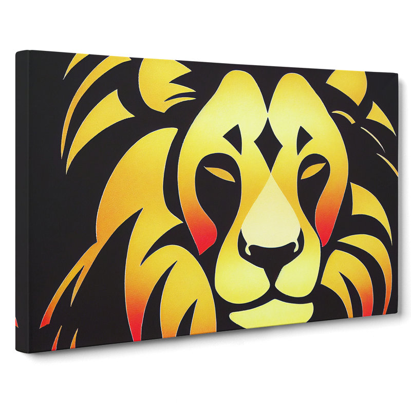 Deco Lion Vol.3 - Wrapped Canvas, 50cm H x 76cm W x 3cm D