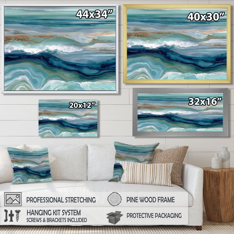 «Green River», art mural vert, impression sur toile, H 28 po x l 60 po, Toile tendue, Ne s’applique pas