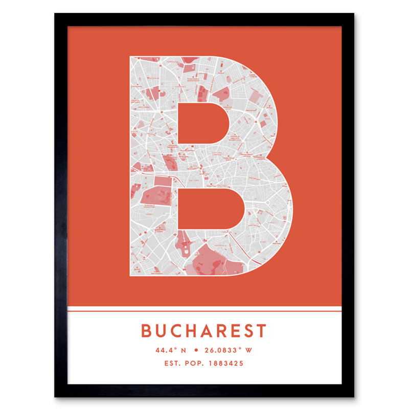 Bucharest Romania City - Single Picture Frame Typography