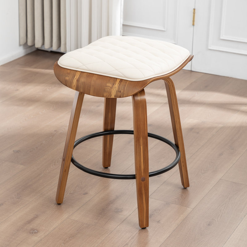 Tabouret pivotant en similicuir pivotant à 360 ° Deer, Beige