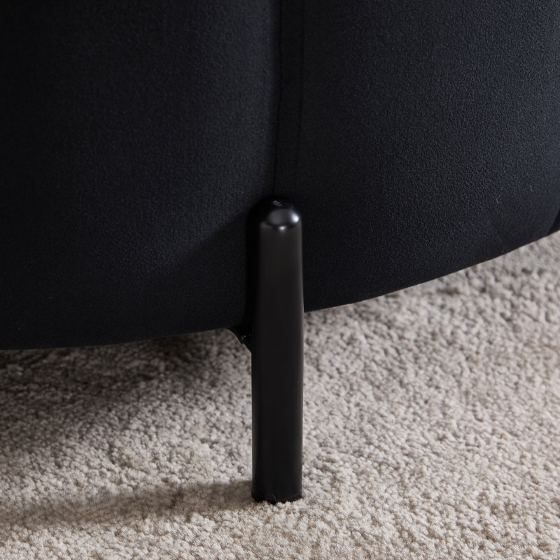 40.4"W Modern Swivel Accent Chair,Velvet Single Sofa Chair With Ottoman, Black