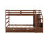 Lit superposé avec lit gigogne simple et 3 escaliers de rangement-733093044