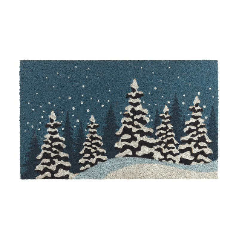 Paillasson antidérapant 30x18, Arbres d'hiver