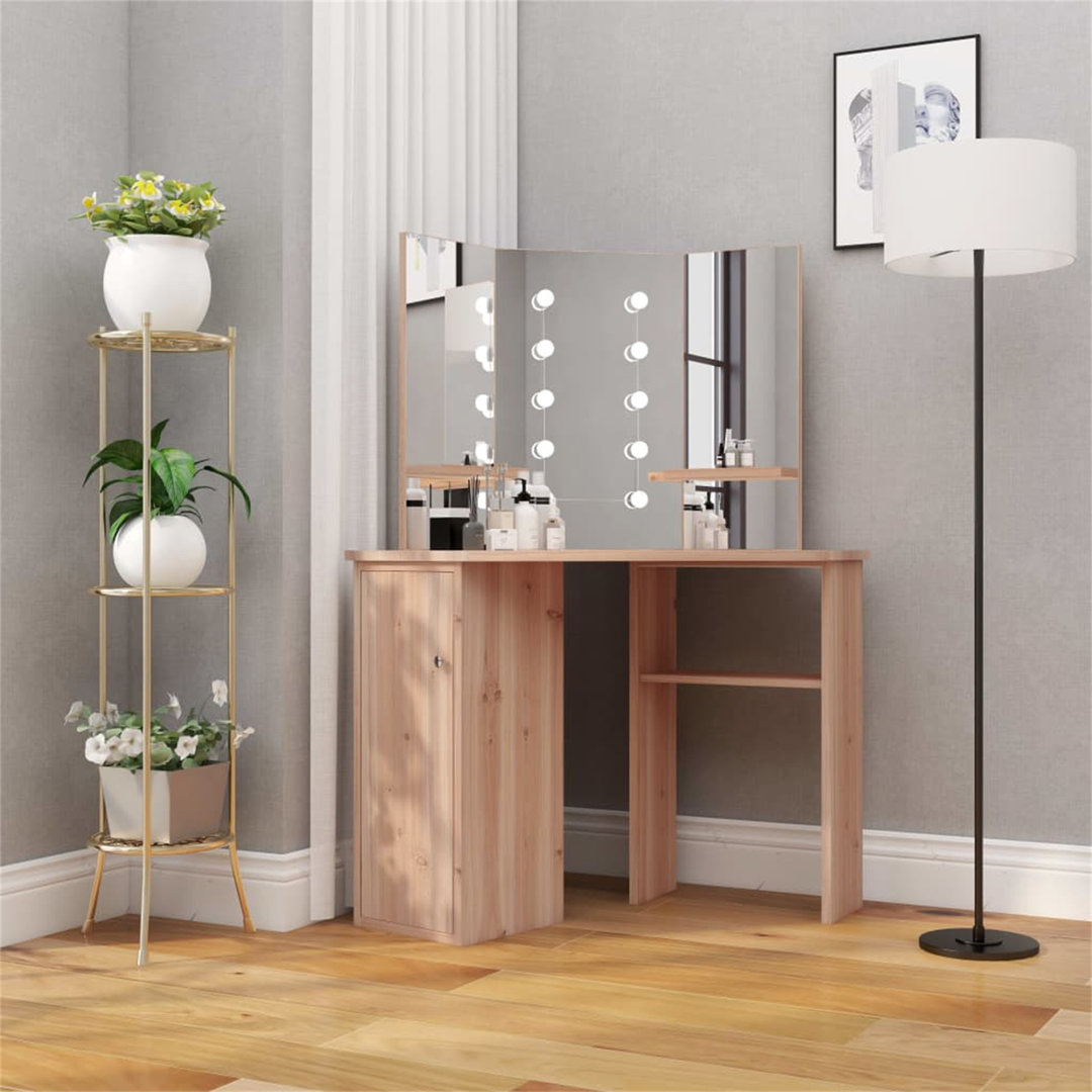 Corner Dressing Table With LED