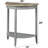 Half Moon Wooden Console Table With Bottom Shelf, Durable Wooden Frame In Gray Oak Finish