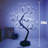 108 Led Tabletop Tree Light Led Desk Lamp Artificial Tree For Home Office Decorative Branches For Party Halloween Holiday Battery USB Operated Bonsai With Timer(Cool White)