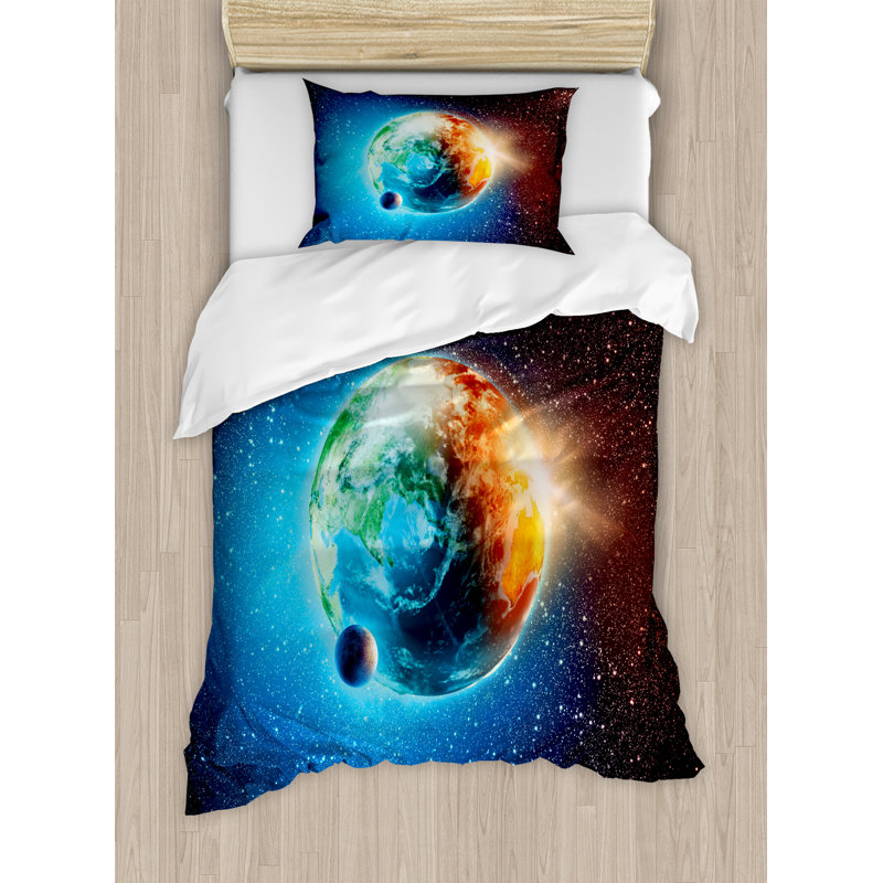 Earth Modern & Contemporary Duvet Cover, Twin Duvet Cover + 1 Twin Sham