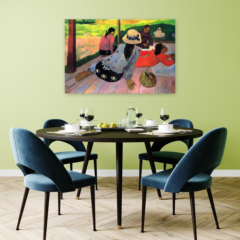 «The Siesta», impression d'art classique paysage abstrait coloré, H 32 po x l 48 po
