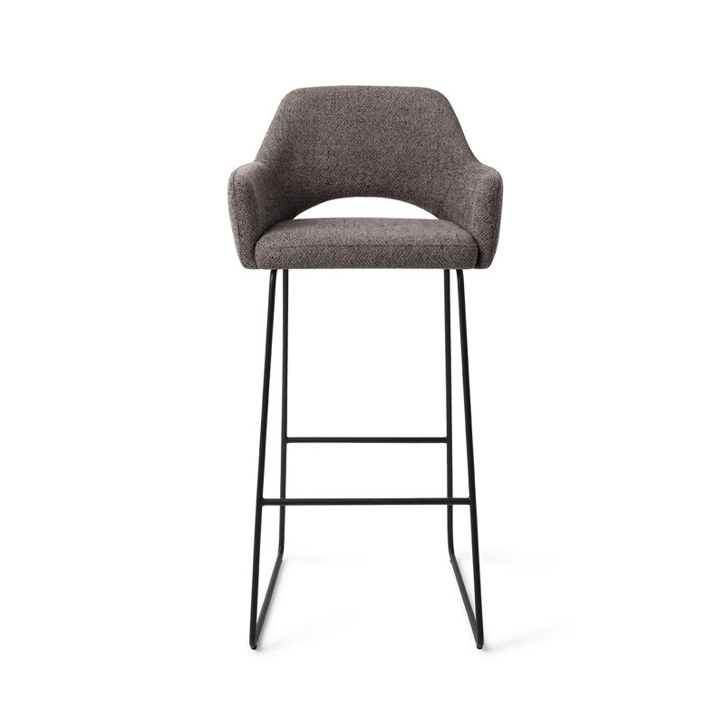 Nithsdale Upholstered Counter Stool with Metal Frame, Dark Grey, 75cm