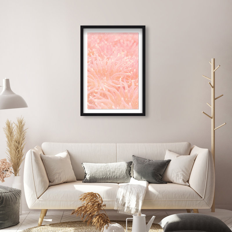 Deep Sea Flowers Print by Oliver Gal, 46.5"H x 31.5"W, Black Shadowbox