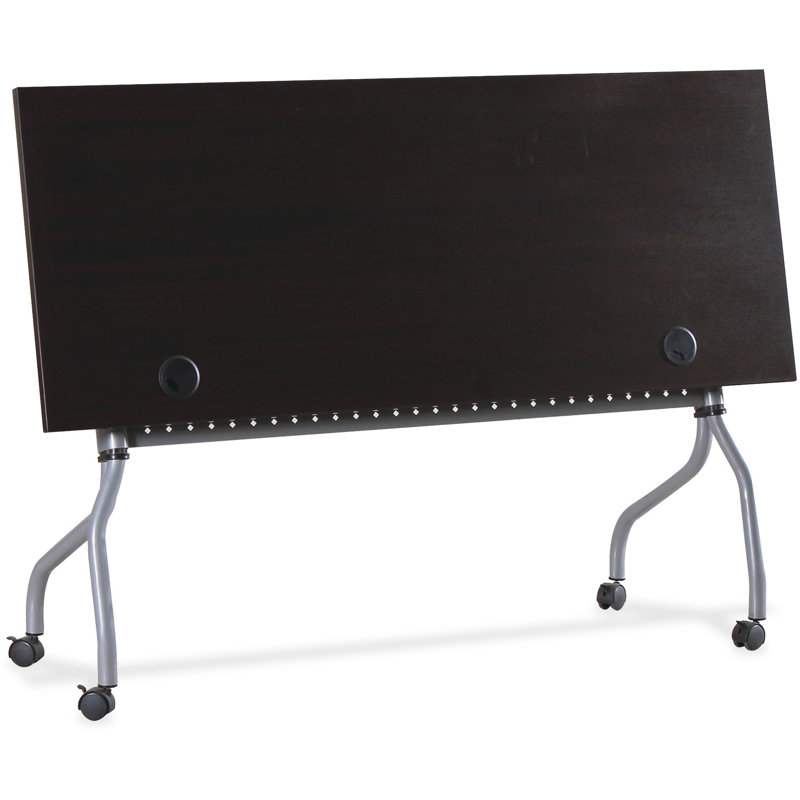 Rectangle Flip Top Training Table with Casters and Modesty Panel and Cable Management, 29.50" H x 48" W x 23.63" D