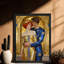«Black Kissing Vintage», art mural de style mosaïque, impressions encadrées-1434842017