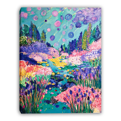 Art mural sur toile Starlight Meadow Stream