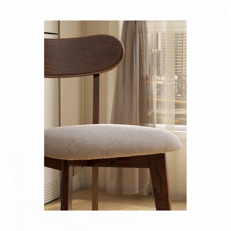 Chaise en bois massif, Noyer, Blanc