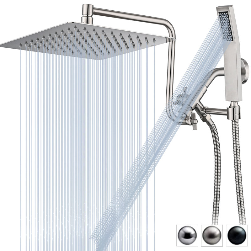 Pomme de douche réglable haute pression standard, Nickel brossé