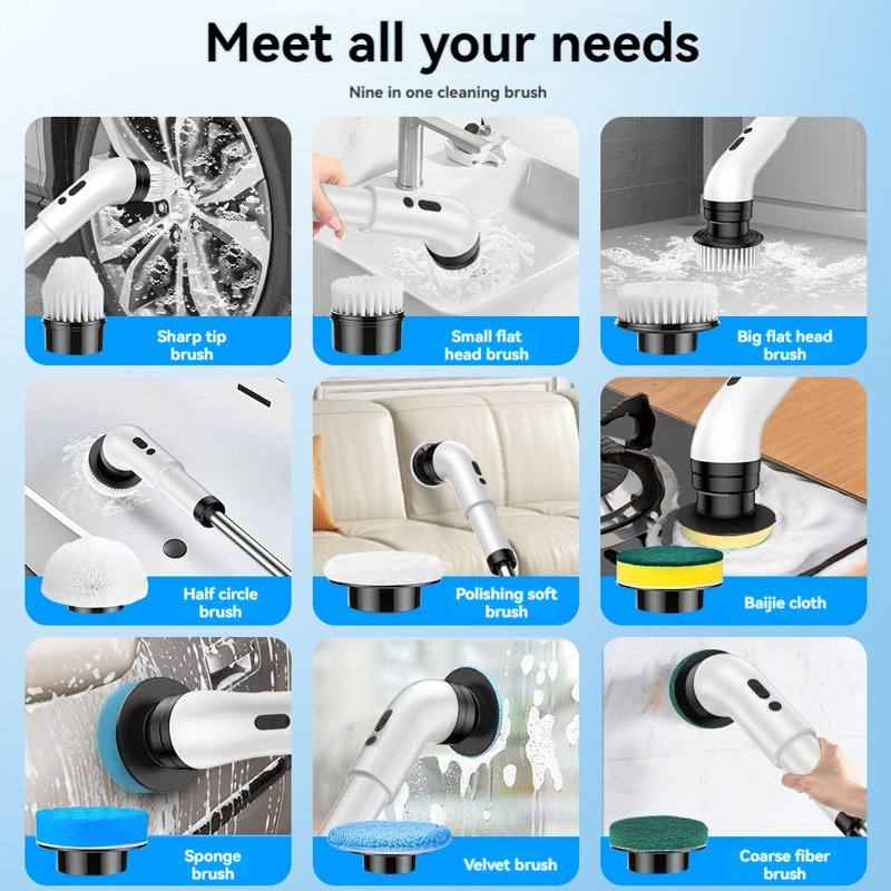 Adjustable Cleaning Brushes with Replaceable Head