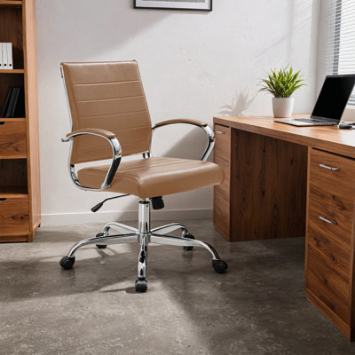 Fauteuil de bureau à dossier moyen en faux cuir Mulkey