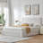 Braya Luxury Boucle Hydraulic Lift Up Storage Upholstered Platform Bed With Rounded Bolster Design,White,Queen-123040674-123040675