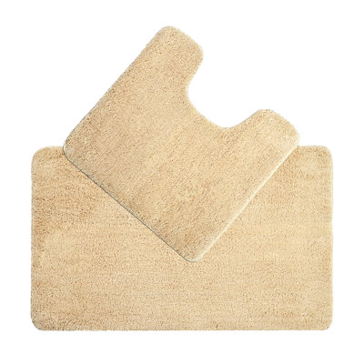Allviya 2 Piece Bath Mat and Pedestal Mat Non Slip