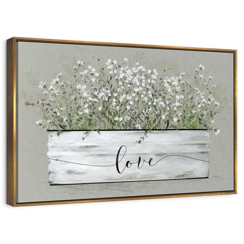 Bouquet de Grace Bucket Love, Cadre flottant doré, 37 po x 25 po