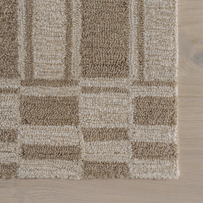  Marlowe Bordered Wool Area Rug, Rectangle 4' x 6'