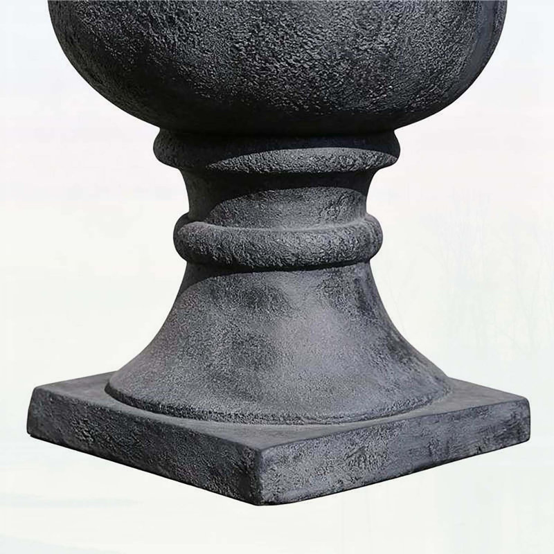 Jardinière antique noire MGO, durable et élégante pour la décoration extérieure et la plantation, avec système de drainage