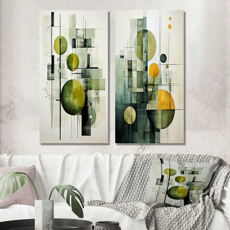 Olive Orbits Abstract Shapes - Formes abstraites en métal, ensemble de 2, H 28 po x l 24 po