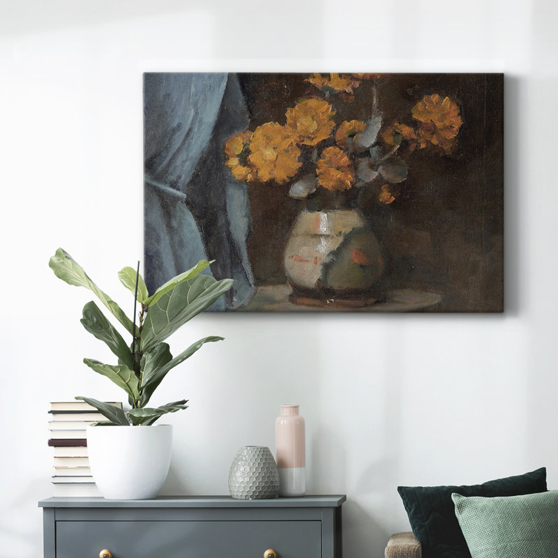 «Vintage Botanical - Lxxx» sur toile, Toile avec cadre flottant or, H 25 po x l 37 po x P 2 po
