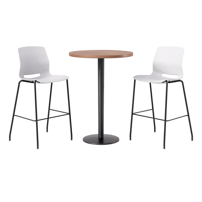 2 - Person Bar Height Dining Set, River Cherry, White/Black