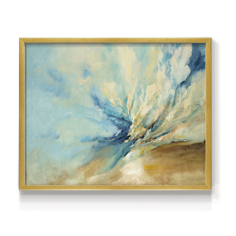 Bleu - impression encadrée - réversible, H 11 po x l 14 po, Doré
