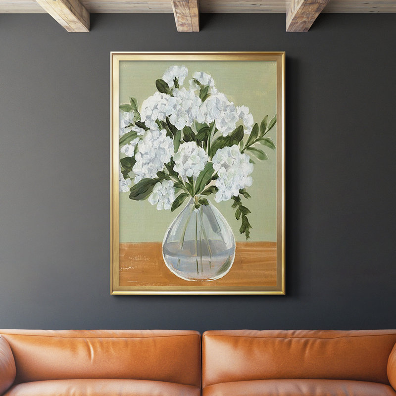 Vased Viburnum I, reproduction encadrée de qualité supérieure - prête à être accrochée, Encadrement doré